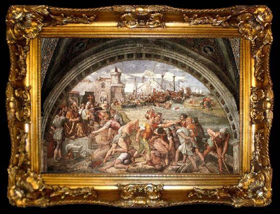 framed  RAFFAELLO Sanzio The Battle of Ostia, ta009-2